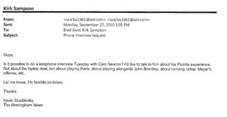Illustration for article titled "Am I Sick? Are We All Sick?": Overwrought Things The Media Wrote To Auburn's PR Guy During Cam Newton's Wild 2010 Season